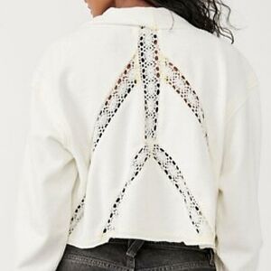 Free People Lost Cause Knit Lace Tie Front Cardigan